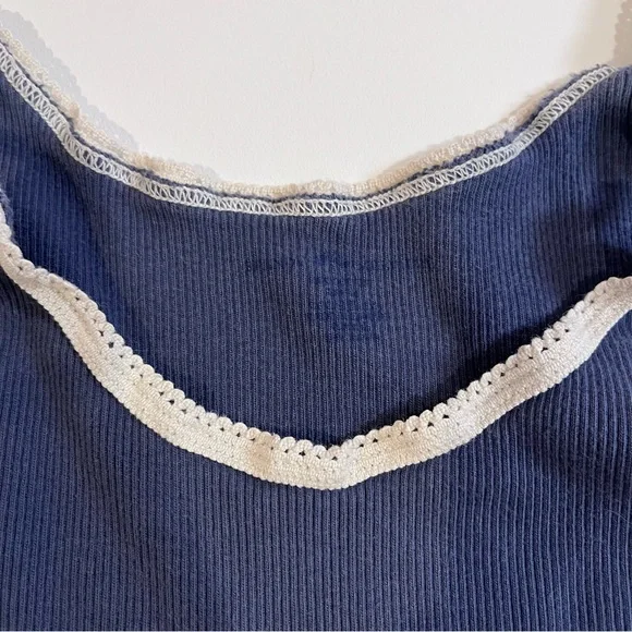 brandy melville navy blue and white trim tank top xs - Picture 5 of 7